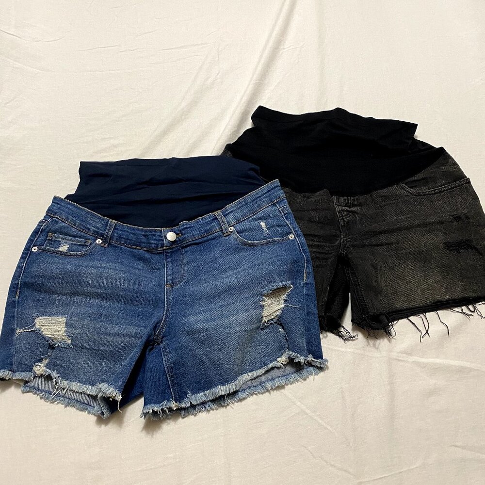 Maternity Jean Shorts (two pairs)